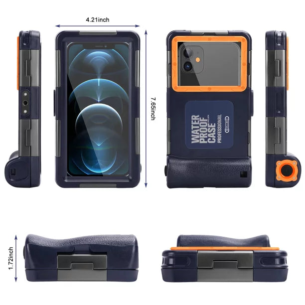 Phones Diving Professional Photo Waterproof [15m/50ft] Surfing Snorkeling Xiaomi Black 3 to Protective Underwater LCD Video Up Inch for Case all Lanyard Swimming Shark UrbanX Housing And 6.9 with