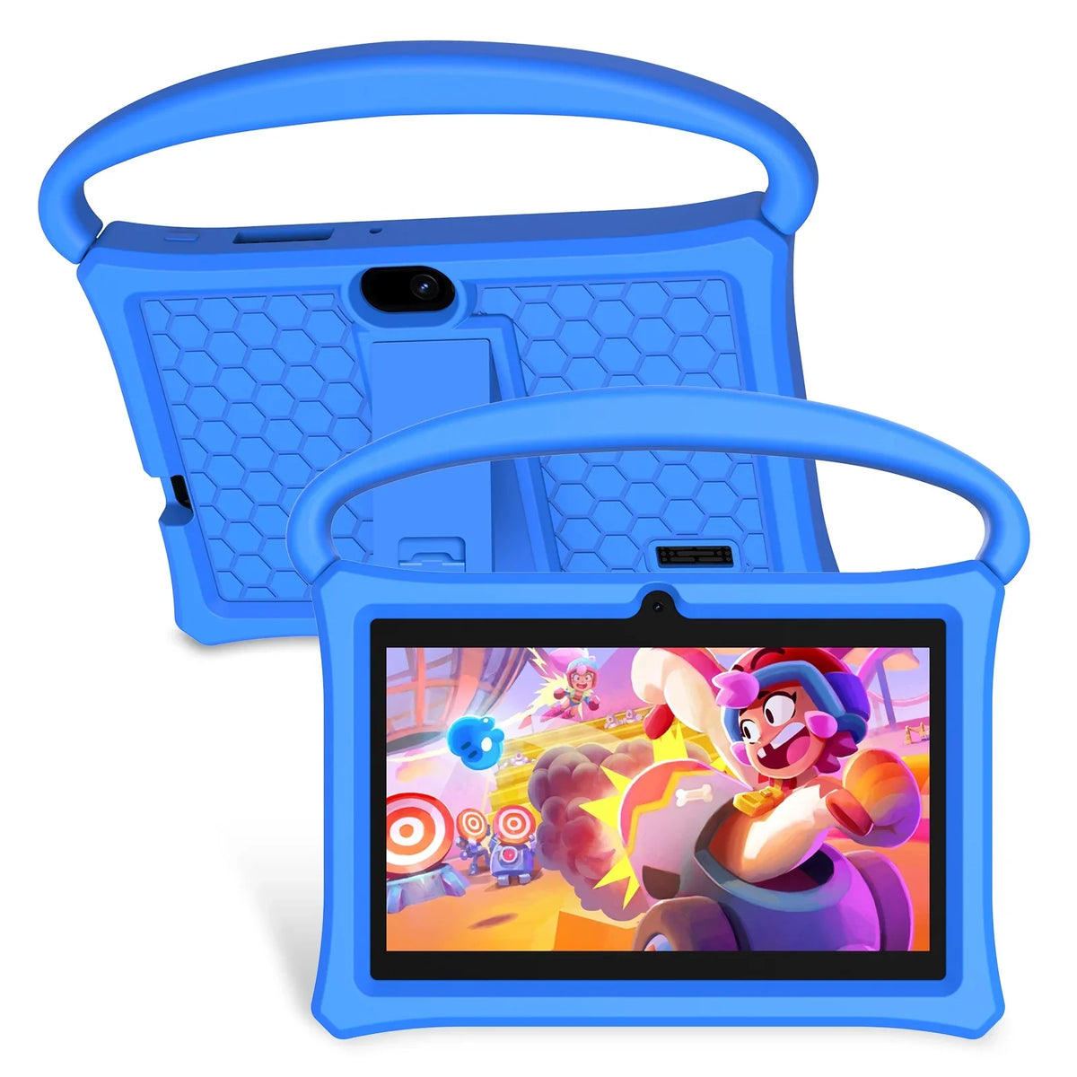for Protective Kid-Proof Apps Parental Android 32GB Tablet, 2GB BAKEN 11 Case, Tablet Google Play(Blue) Tablet, Learning 7 Children Bluetooth, Toddlers Pre-Installed Control RAM inch ROM, Kids WiFi6,
