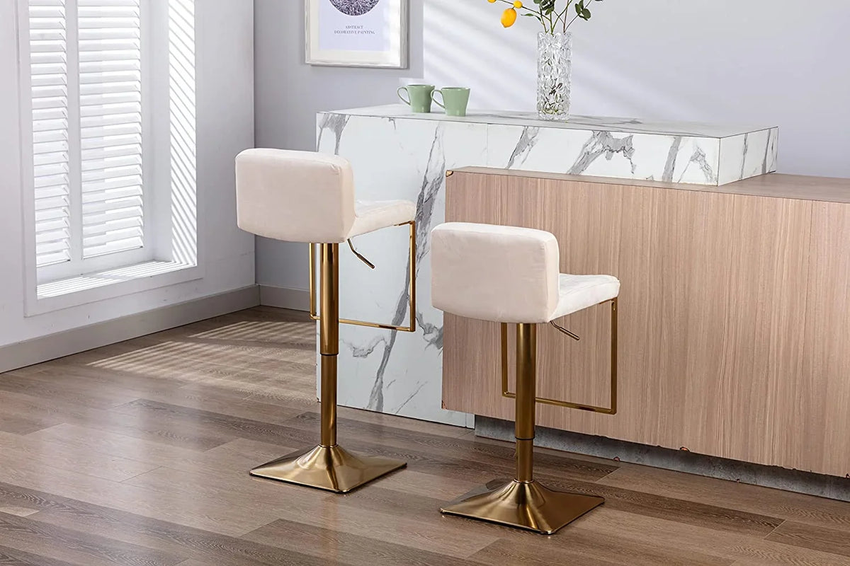 Stools Chairs Set Modern xrboomlife for of Height para Barstools Island Counter Gold Chair Stools cocina barra (Ivory Stools Adjustable Height Velvet sillas Kitchen de Island Swivel