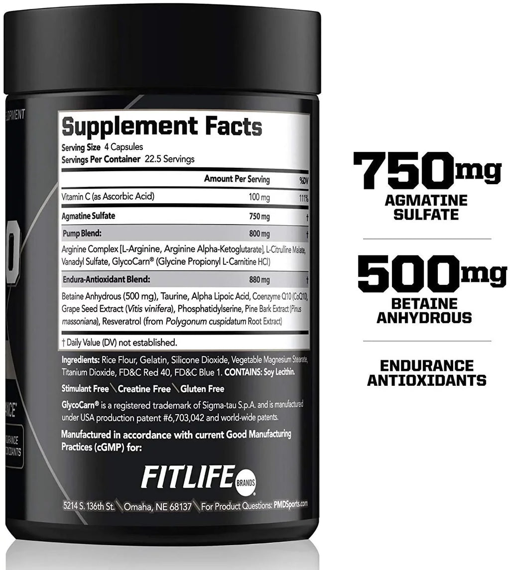 Muscle - Growth - Exercise, Training, Agmatine Boost L Hardcore for Workout cm Pre-Workout Pre Capsules) Oxide Nitro and - - Supplement PMD with Endurance Sports with Nitric (90 Bodybuilding Arginine
