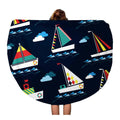 Blanket 60 Beach Sea Travel Circular Throw Blue Nautical Tapestry Baby KDAGR inch Mat Towel Round Towels Kids Beach Abstract Pattern Beach Boat Circle