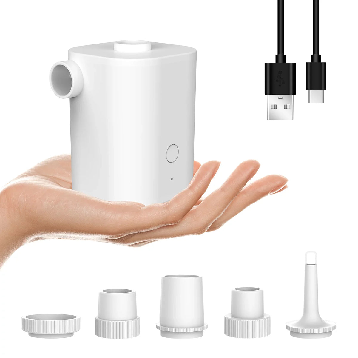 Deflator Air Ring Quick Pool Pumps Nozzles with 2500mAh Inflatables Swimming Inflator Air Pump Air for CACAGOO Battery Pump with USB Mattress Air Electric 5 Bed Toy