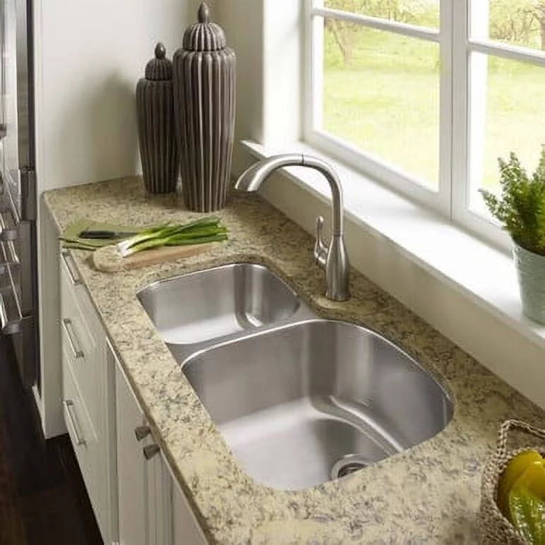 32-1/2" 14-15/16" 32-1/2" Bowl 18-1/2" MC-3210SL-1 Undermount x Houzer Stainless Double Sink x 20-11/16" Steel Kitchen 70/30 x