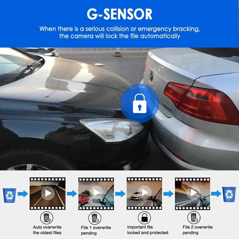Cam Car 1080P DVR Dual Lens G-Sensor Front Video Recorder JahyShow Camera Inside Dash w/