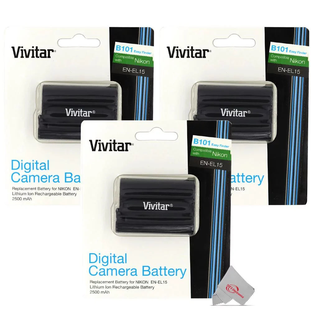 Nikon for Replacement D780 Z5 Cameras Z7 Vivitar D750 D500 EN-EL15 Z6 Battery 3X D800 Digital D7500 Nikon