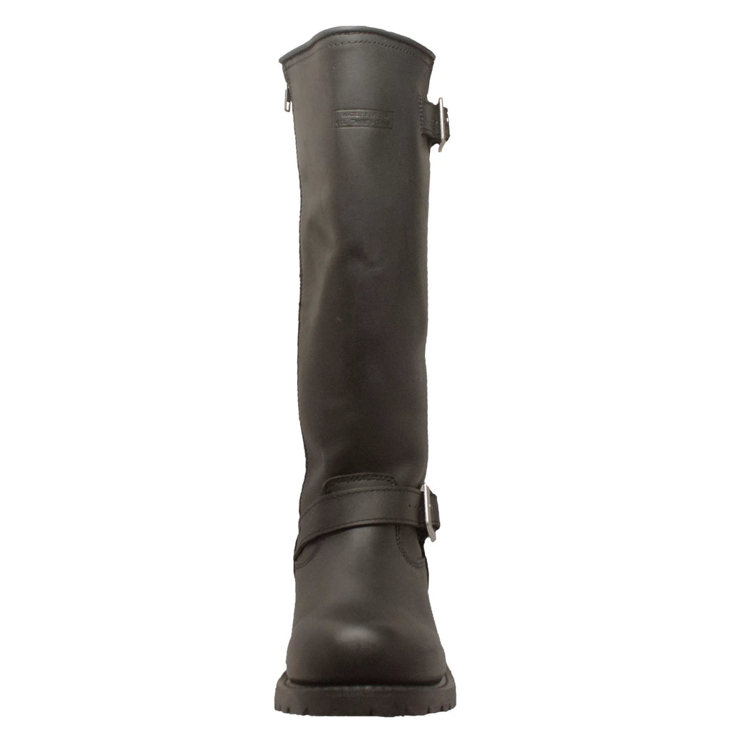 Zipper Black Men's Boot 16" Biker Engineer