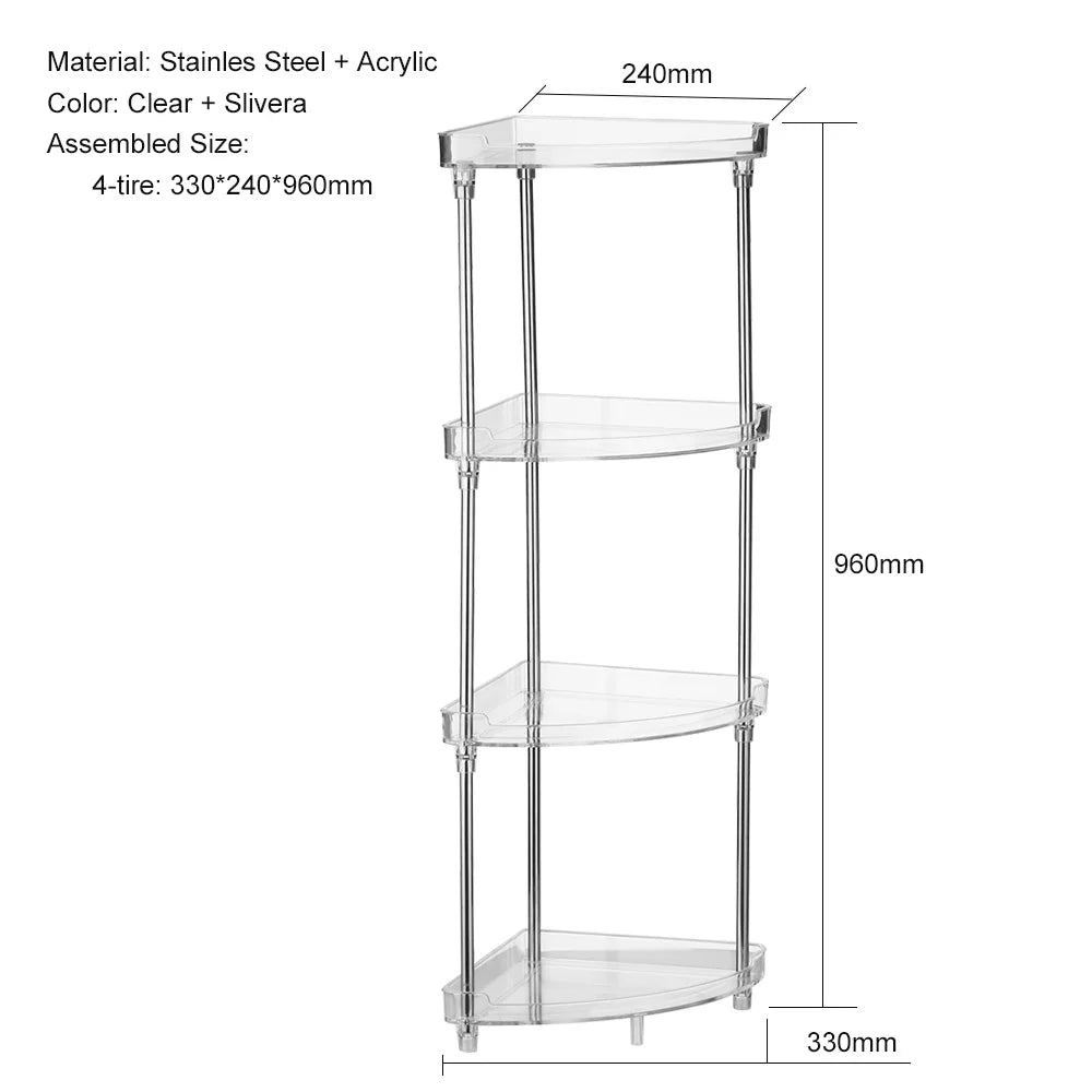 Free Organizing for Storage Caddy 2 Standing Stand 4-Tier Walmeck Corner Clear Countertops Shelves Bathroom Vanity