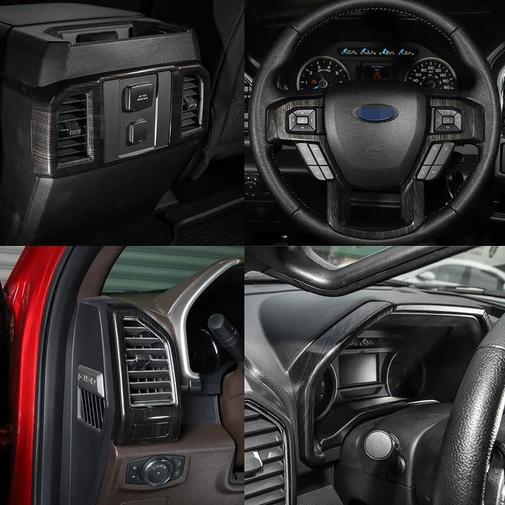 Accessories Trim Console Interior Center Black F150 Cover Teledu Kit Wood 15+