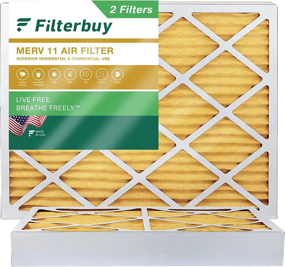 Pleated Furnace Filters Air AC 12x15x4 MERV HVAC Filterbuy (2-Pack) 11