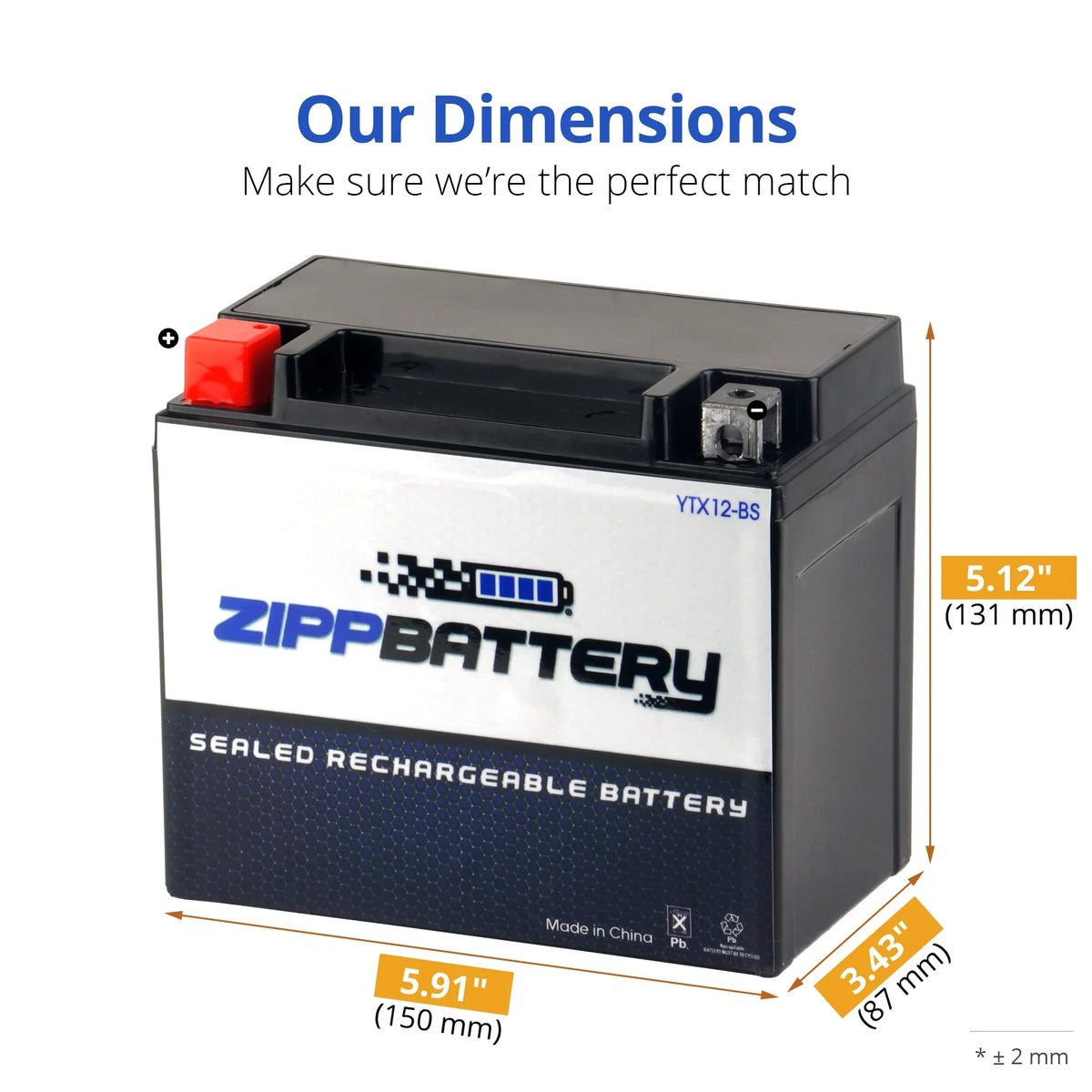 Motorcycle for Battery YTX12-BS 12 Gsx-r1000 1000cc (12-BS 180 Volt,10 Battery 2004 CCA) Suzuki Ah, Zipp