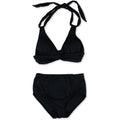 Womens Cole Piece Halter Bikini, Black, Brief 2 X-Small Twist Anne
