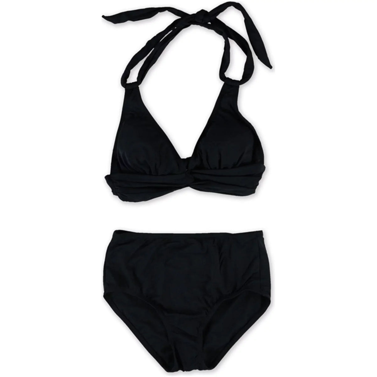 Womens Cole Piece Halter Bikini, Black, Brief 2 X-Small Twist Anne