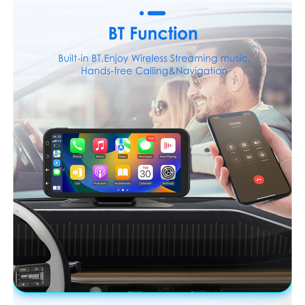 Carplay 360° Apple 6.25" Ossuret Navigation Camera Bluetooth Android Touchscreen Receiver Wireless Car Backup Auto Adjustable Stereo With Support GPS Audio Radio