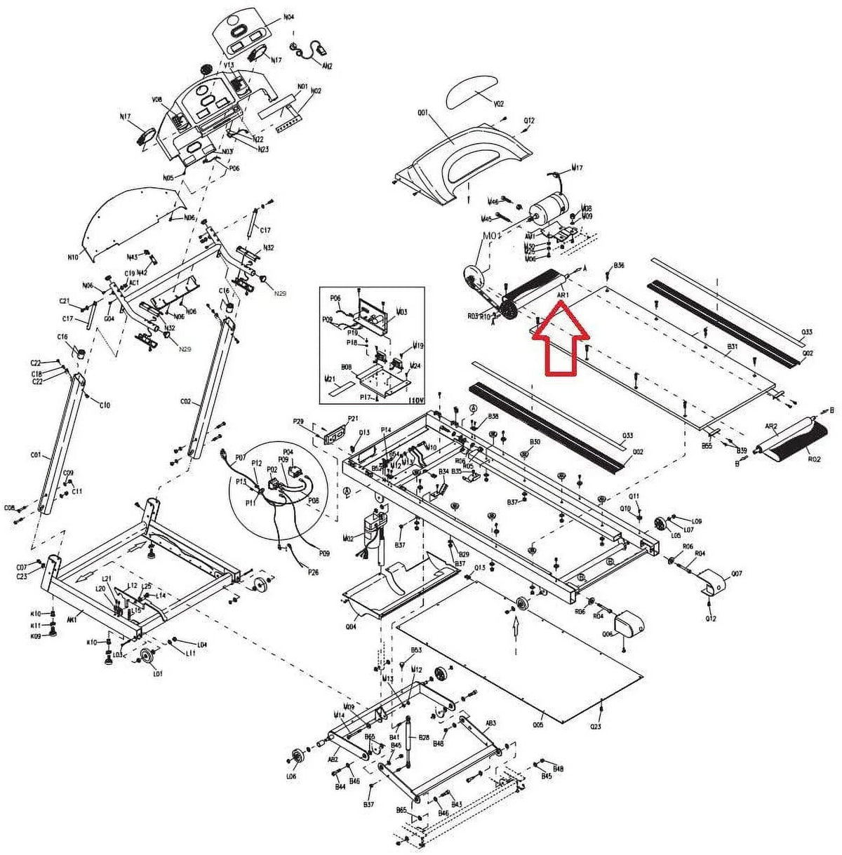 Drive Tempo W Pulley Front Gear Treadmill Roller Merit Works with 016504-Z Fitness
