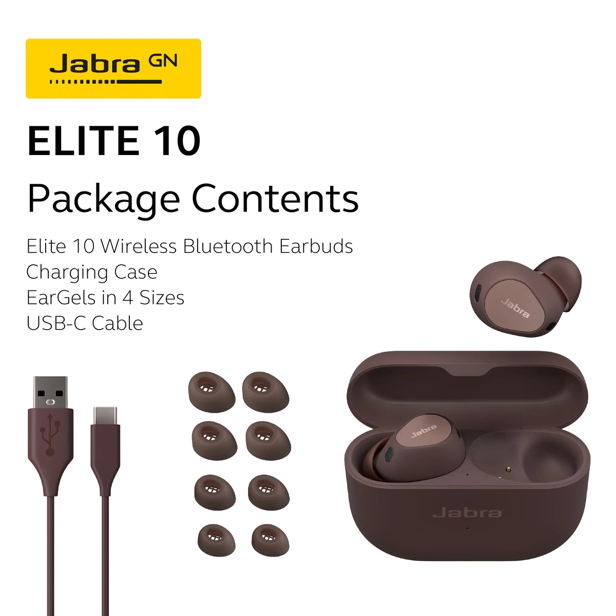 Wireless Cancelling, 10 Adv Noise Elite True Active Bluetooth Earbuds, Jabra Cocoa