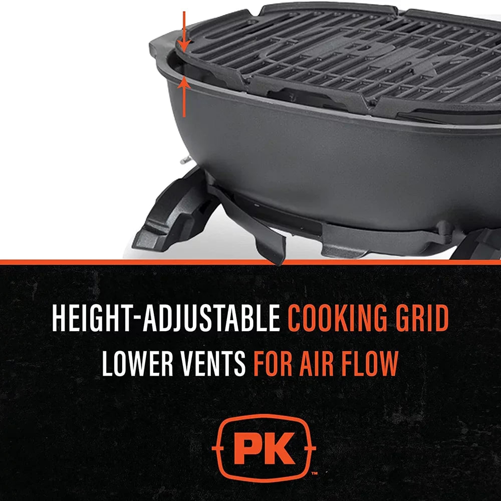 PKGO 17 Hibachi in. Grills PK Orange Charcoal Grill