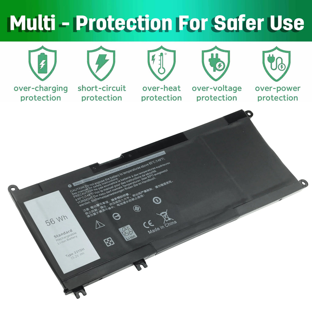 DELL 7577 56WH J9NH2 33YDH Laptop Battery 17 7778 For INSPIRON 7773
