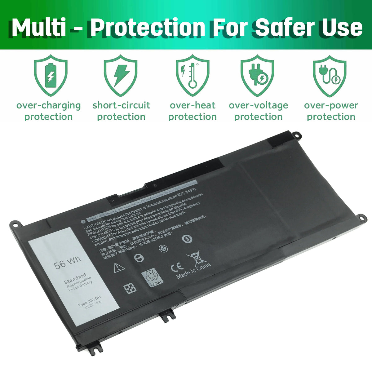 DELL 7577 56WH J9NH2 33YDH Laptop Battery 17 7778 For INSPIRON 7773
