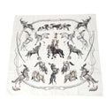 White Hermes 100% Carre90 Scarf (Good) Pre-Owned Silk HERMES