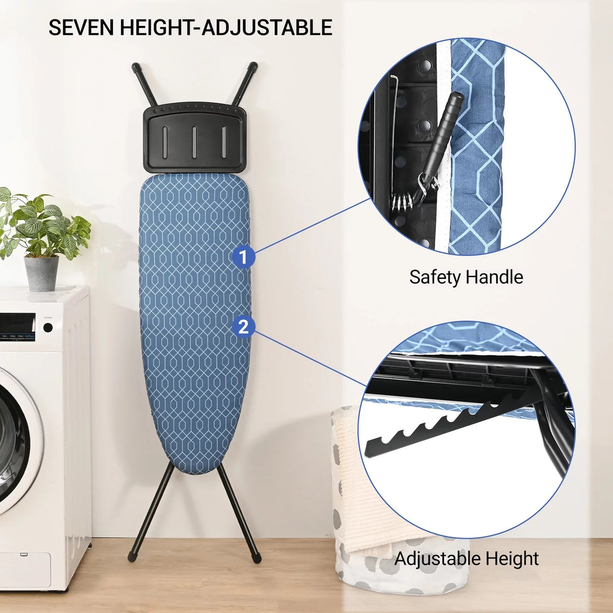 Rest, Ironing Iron Kingrack Stand Adjustable Board,Iron Height,36"x13" Levels 7 with