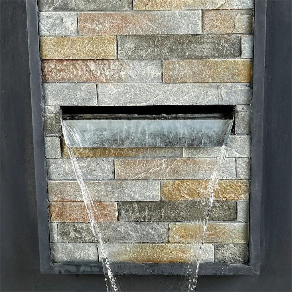 Texture & in. Finish LED Contemporary Fountain 32 Jeco Light FCL186 with Rock
