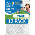 of AIR. 700 by Filters FILTERS Comparable 8 MPR AIRX in CLEAN 12 MERV Made - Filter WICKED USA & 12x30x1 Air 5 Rating, Pack Furnace to FPR