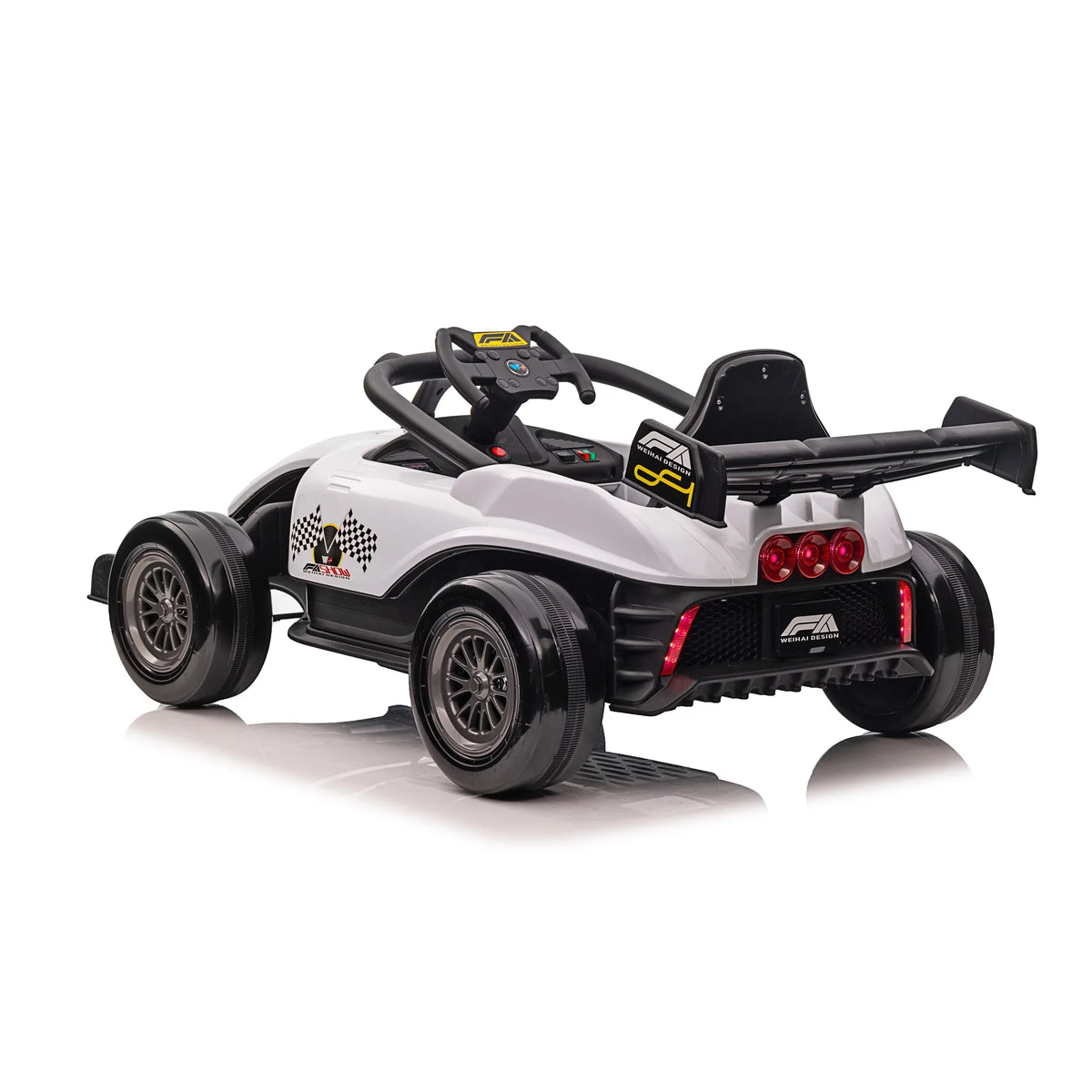 and Ride Operated up on Wheels White 3 W/Remote Battery Blazin' F1 12V Years