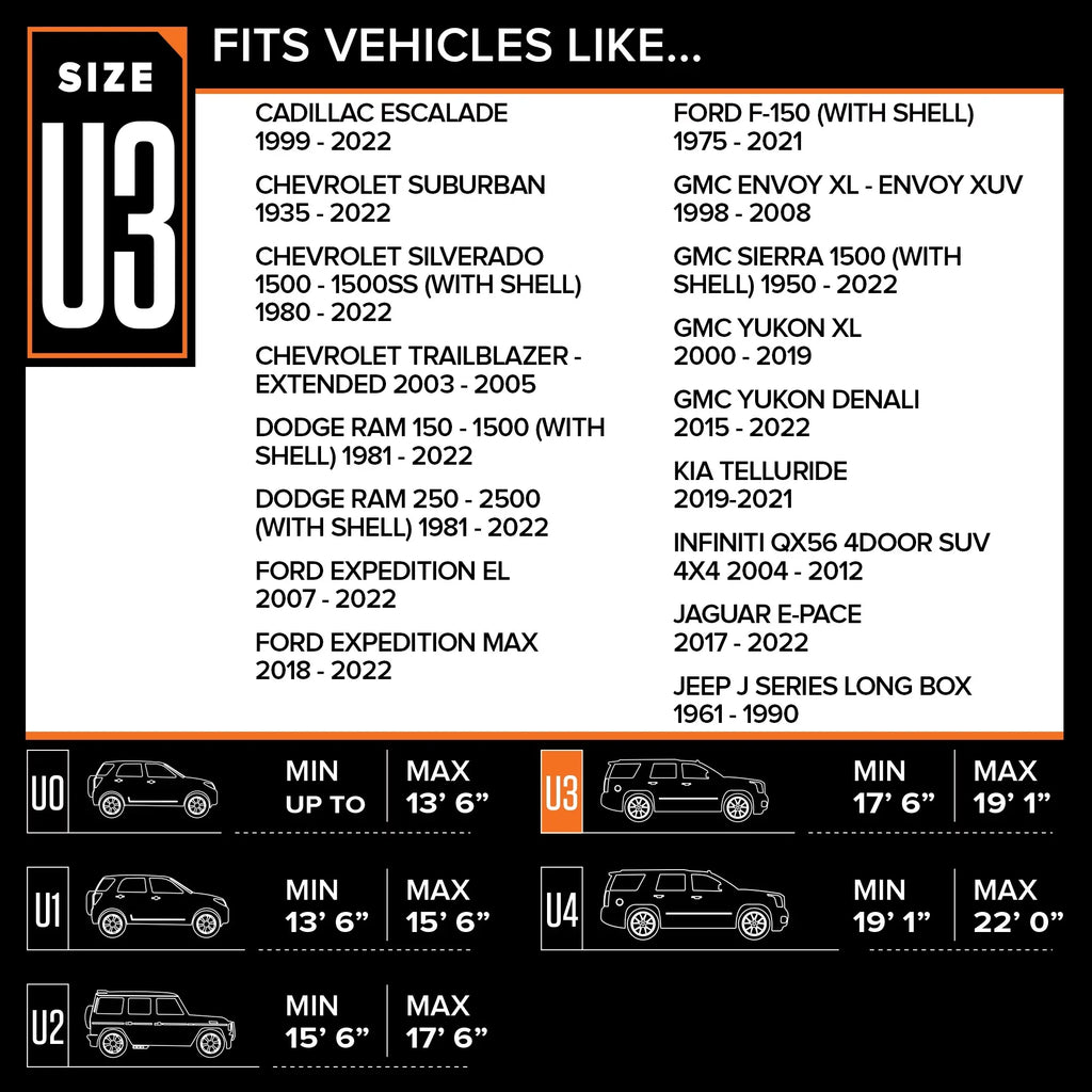 for Cover, Rain 2019 Budge Sizes SUV Fits Barrier Rain RAM and Protection Multiple SILVERADO SUVs, 1500, UV select: 2019 CHEVROLET