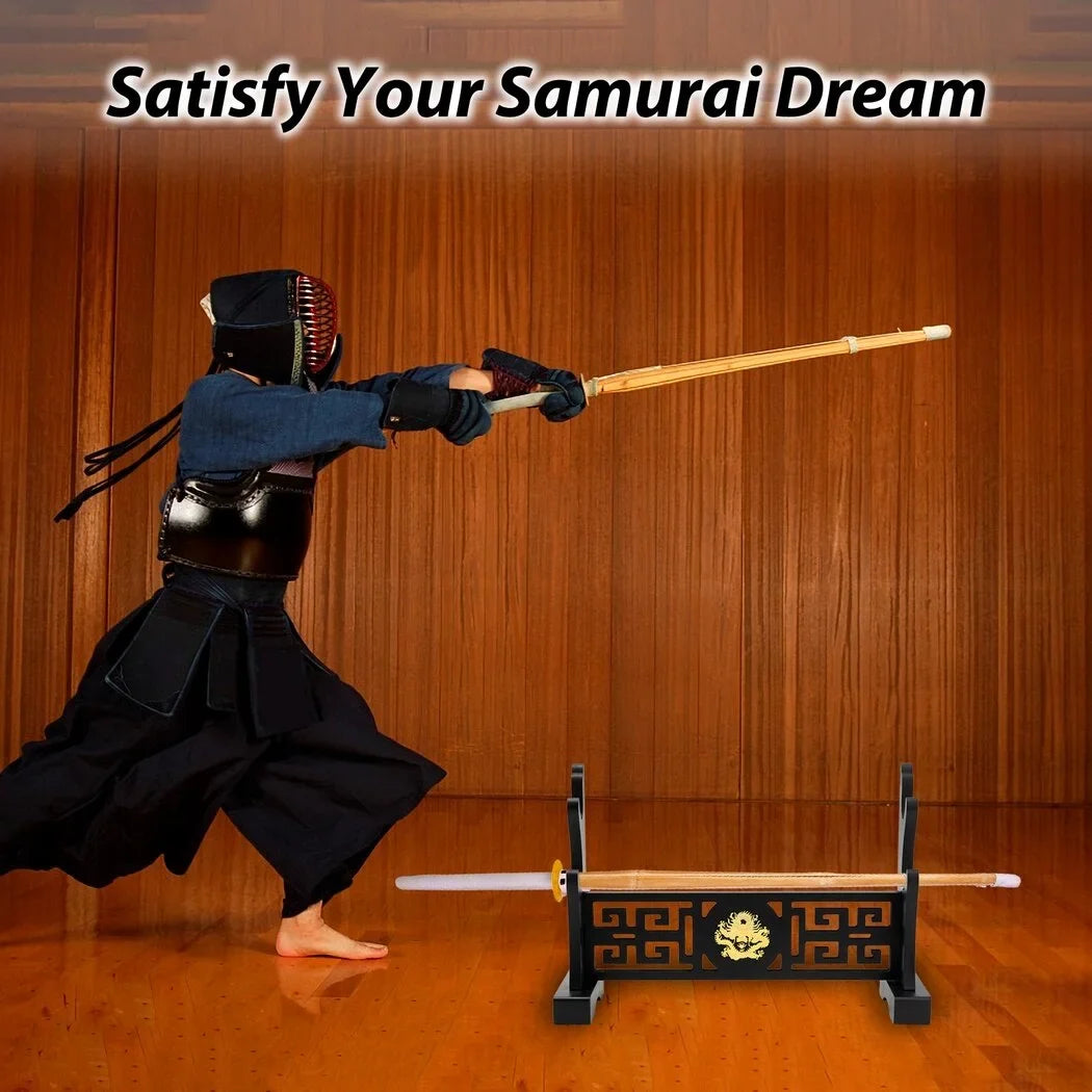 Hollow Blade Design, Portable 2-Tier Dragon Holder, Stand Sword Samurai Pattern Out Blade Katana Cosplay Organizer, Long Rack Sword Stand, Shelf