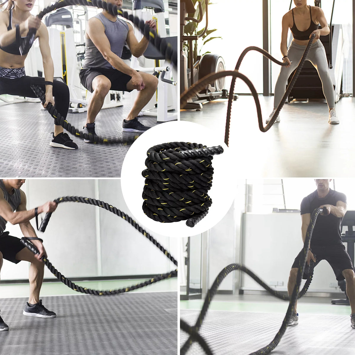 Power Strength Workout Training Conditioning Rope Battle Length Gym Combat Fitness 50Ft Ropes Exercise Undulation