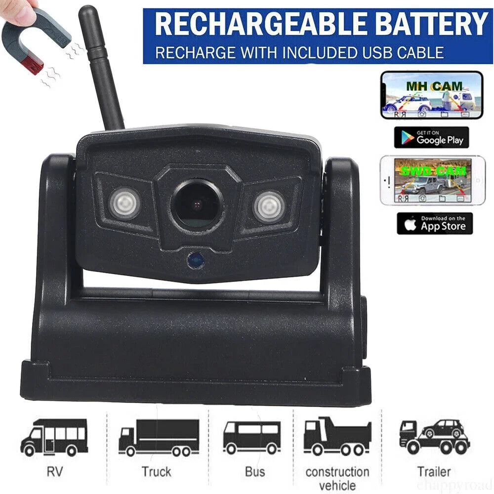 Front/Rear WiFi 9600mAh with Battery View, for Equipped Magnetic Camera, JLLOM Backup Wireless