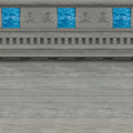 Party of 6 Backdrops Photo Pirate Stone Gray Aqua Pack Themed and Central Blue Ship 30'