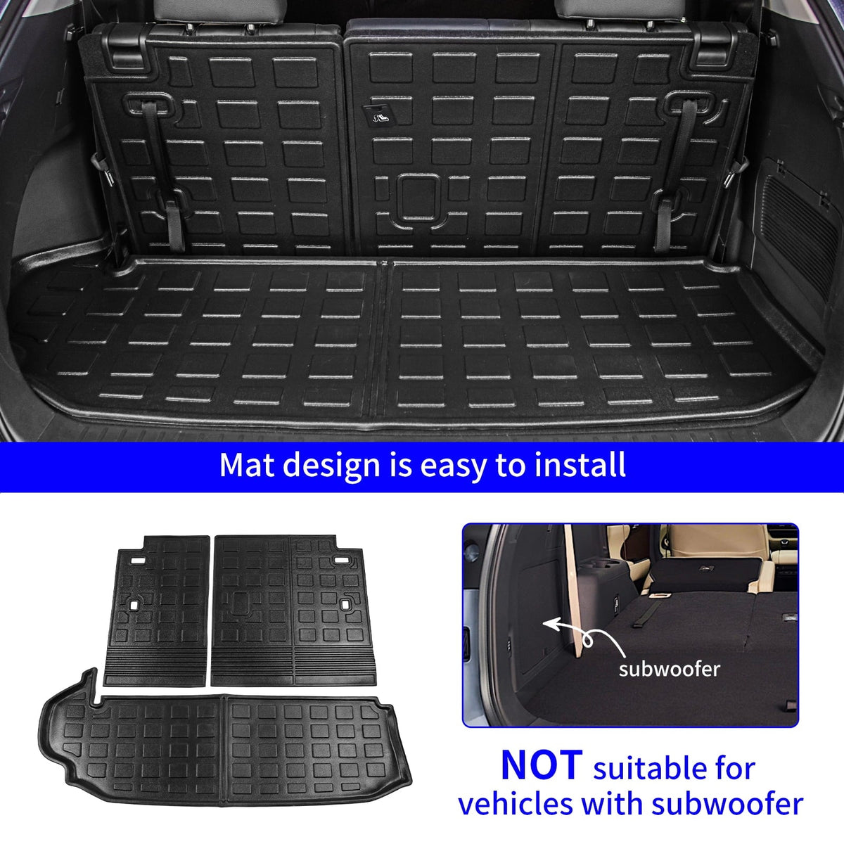 Toyota Fit 2023 Seats 7 Accessories Mat Highlander Liner Trunk Highlander Cargo Trunk 2020-2024 Liner