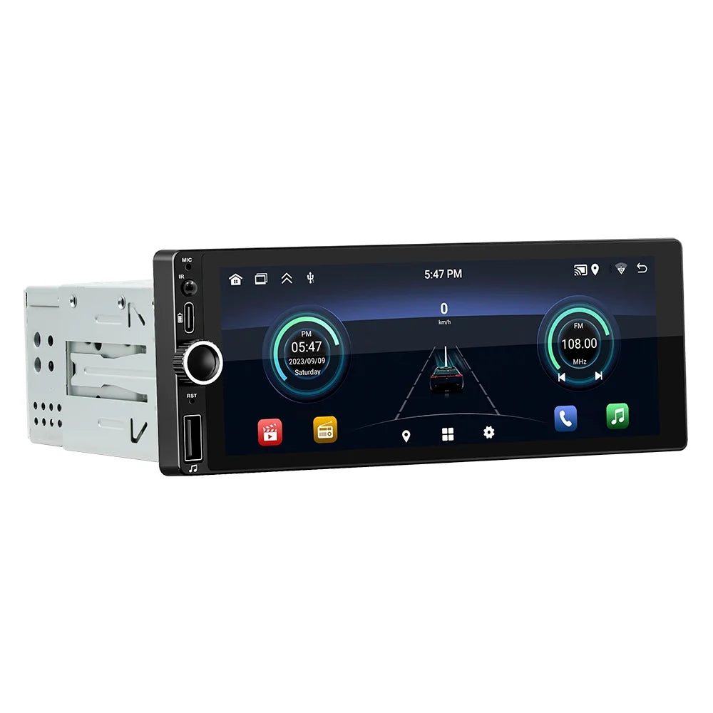Car Stereo 6.86 Navigation Auto Inch Wheel and with 13 Single-Din GPS WiFi/BT Link, - Control Connection, Image, Android Radio, Android Touchscreen, Phone Steering Mirror RDS Reverse Support,