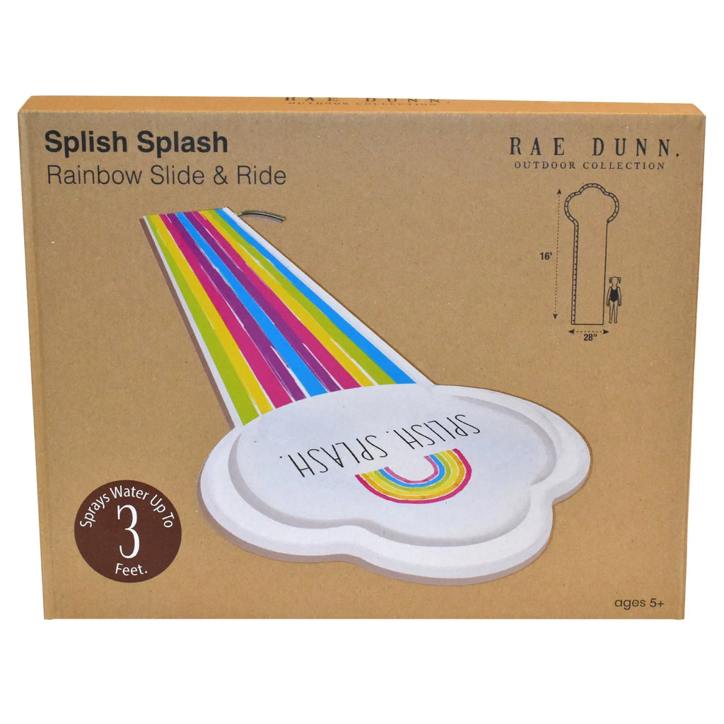 Rae Rainbow Float, CocoNut Splish Water Splash Slide 5+ Slide Mat, -16 Durable Sliding Foot Ride Sprinkler, & Dunn: Age