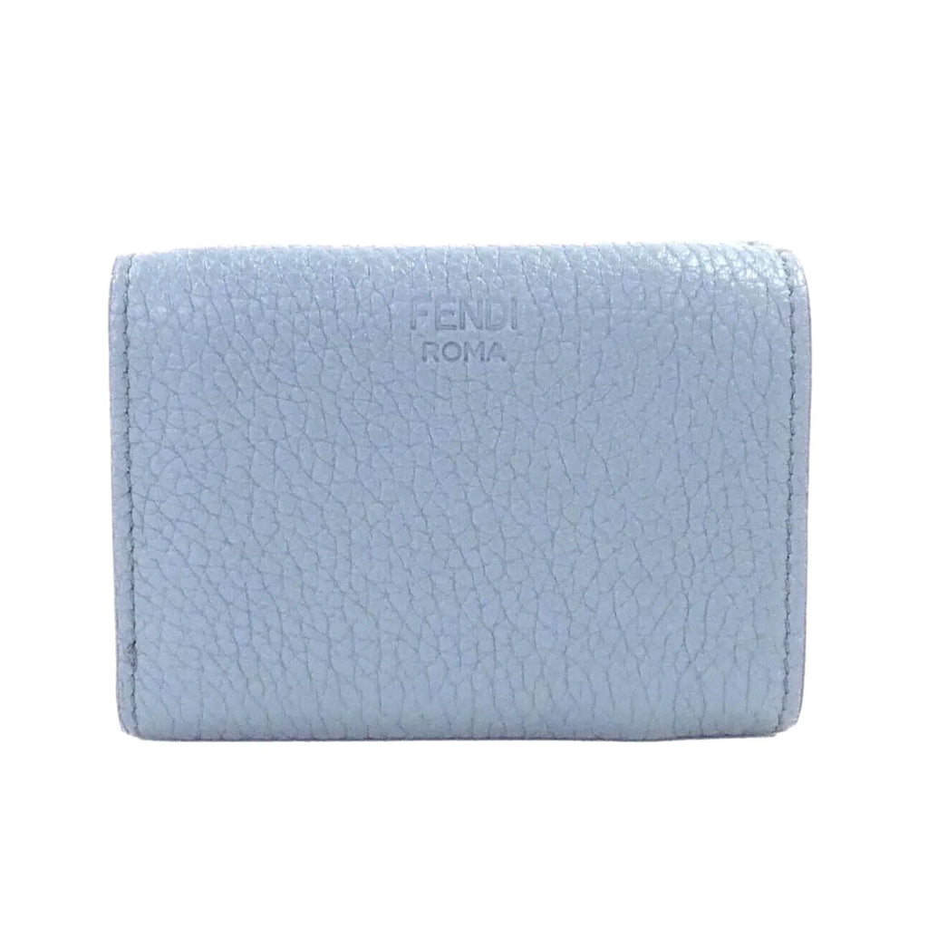 Trifold Leather Wallet Selleria Blue Micro Sky Fendi