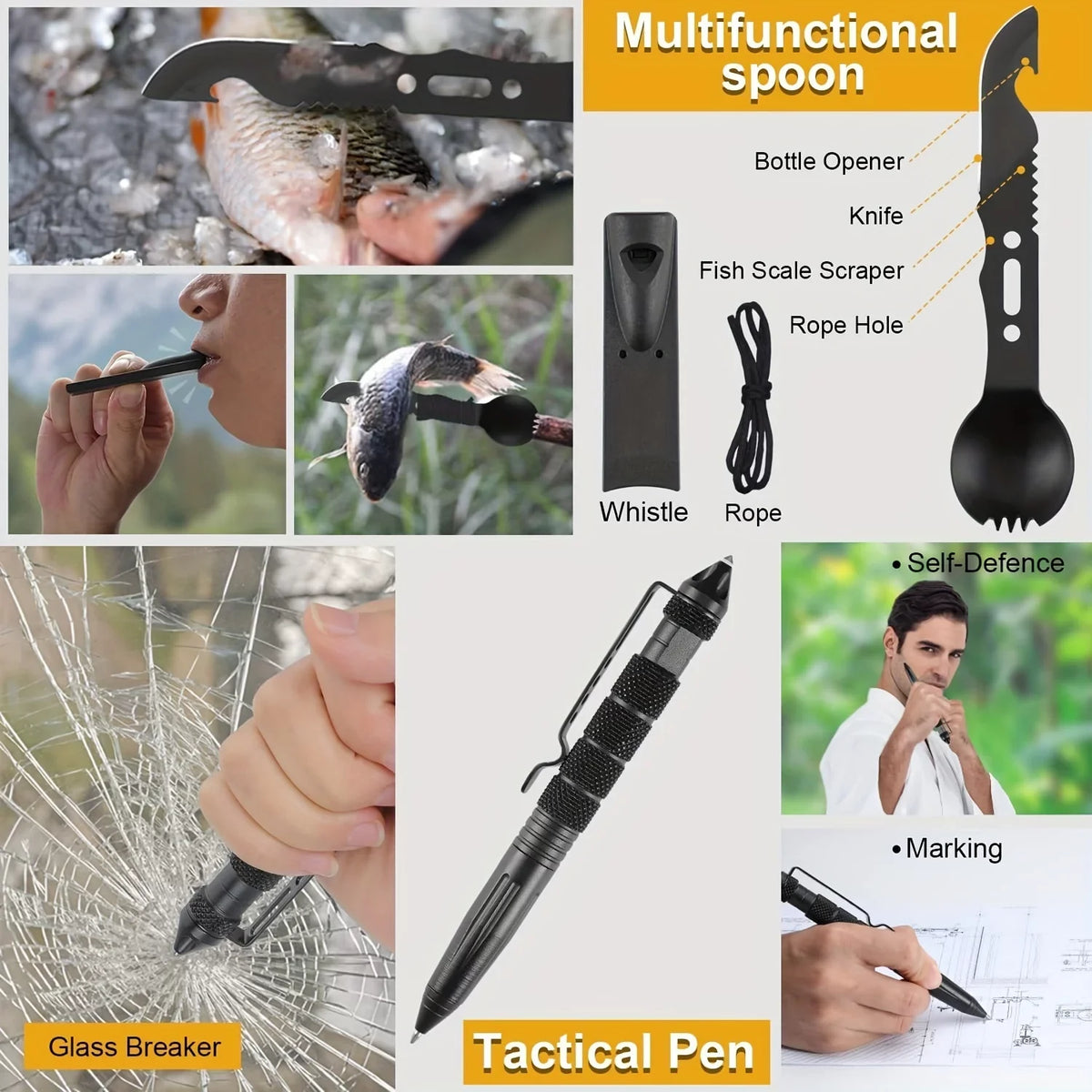 Kits, Camping, Fishing 1 For Father's Dad Husband Survival Gift, Hunting Men For Birthday Emergency Outdoor Equipment Gift 20 Survival In