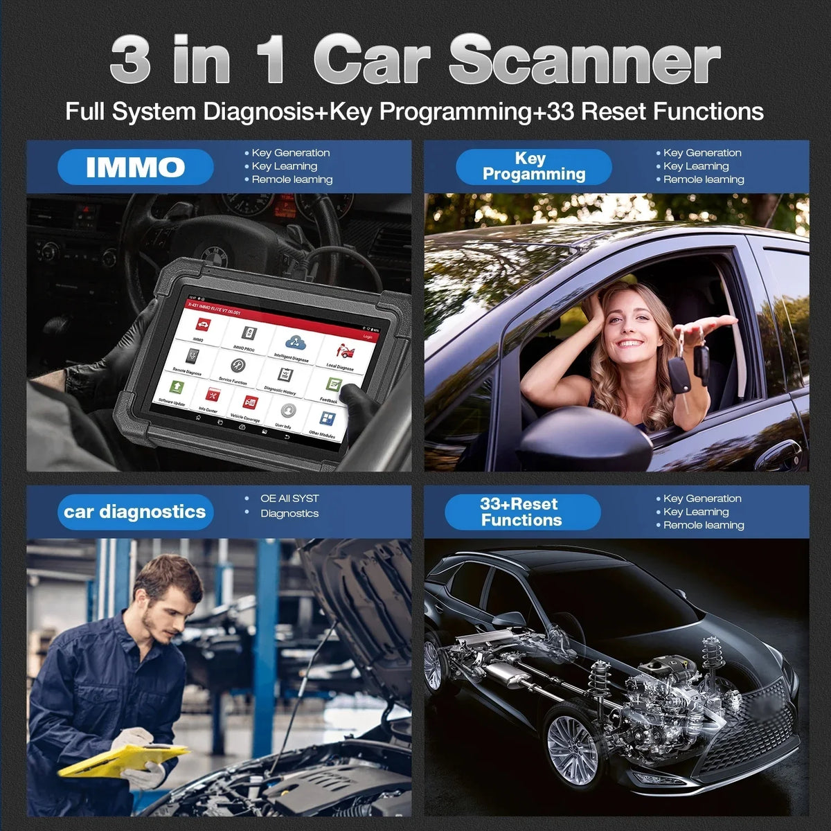 2024 Systems Diagnostic ,CANFD/DOIP,39+ IMMO Tool Key All Programmer Scan Launch XPROG-3 Car Newest ELITE X431 Services with