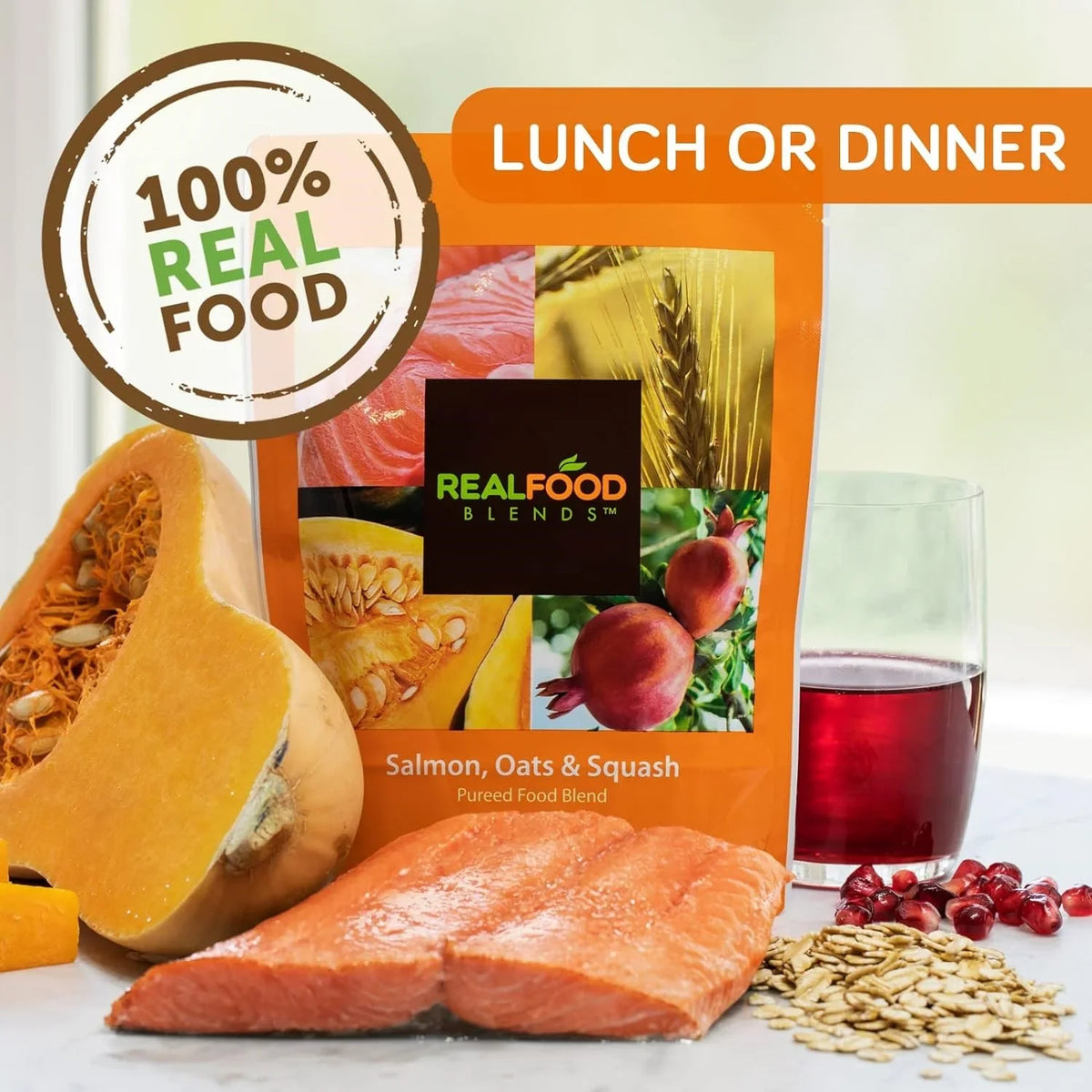 9.4 12) Meals Pouch Fed Food Blends - for - of Squash People Oz - Real & Salmon, (Pack Oats Tube