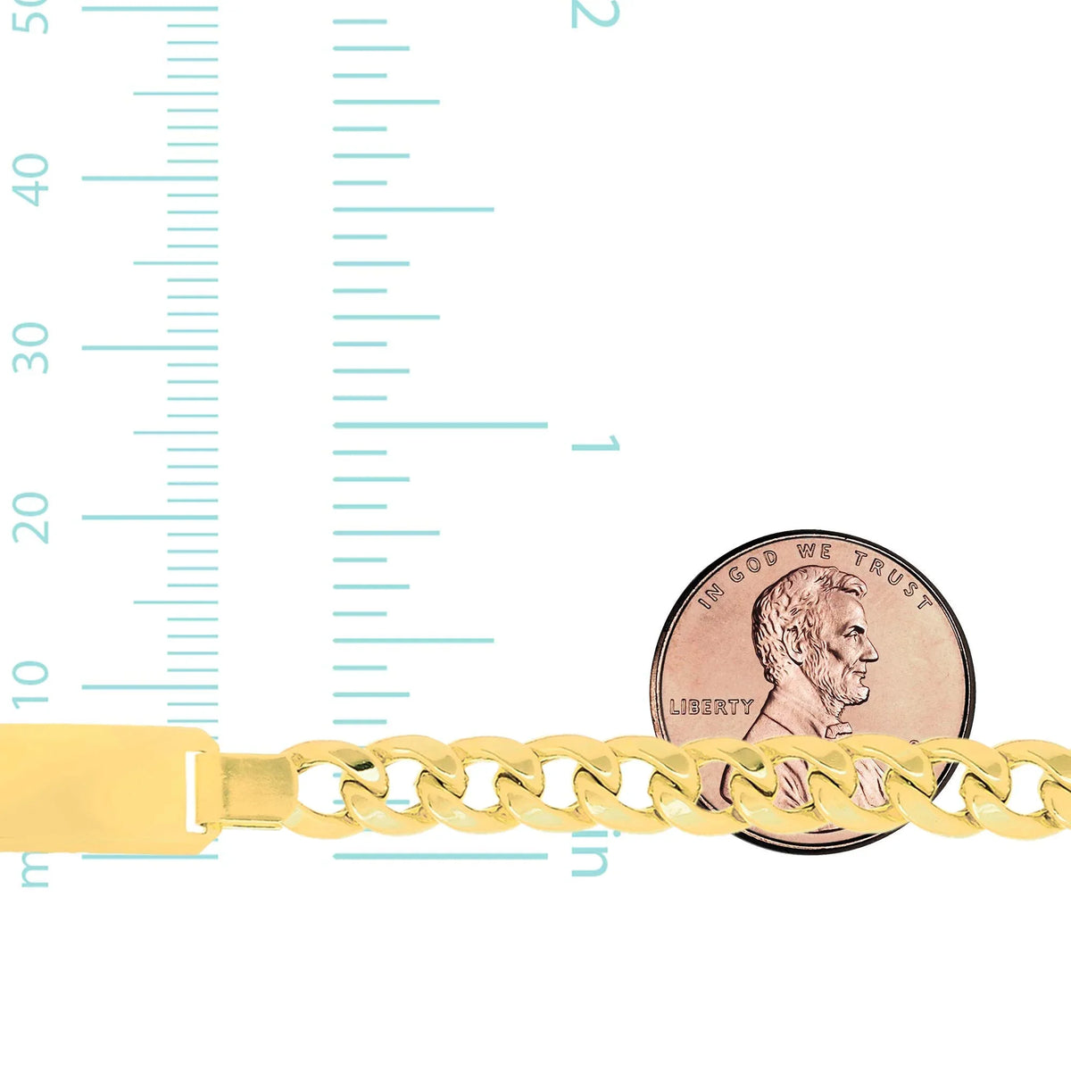 Link Lite Clasp JewelStop Gold Cuban 14k 8.5 Miami ID-Bracelet, Inches, 8mm Men's Lobster 19.2gr. Yellow