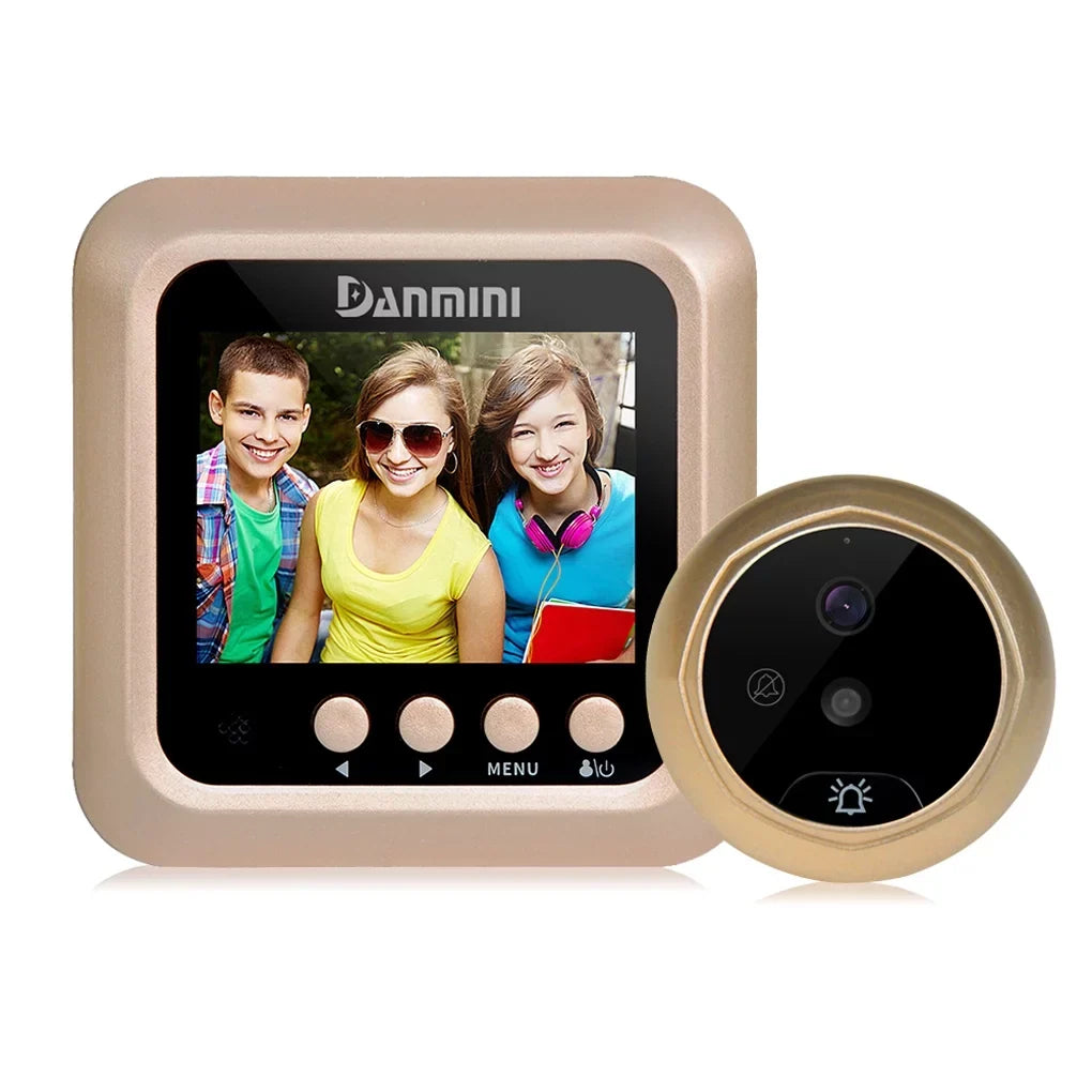 Bell Security inch Video Disturb Vision 2.0MP Wide 2.4" W5 Drilling Camera No Eye Angle Cam Viewer Peephole Night Door Door Need Doorbell