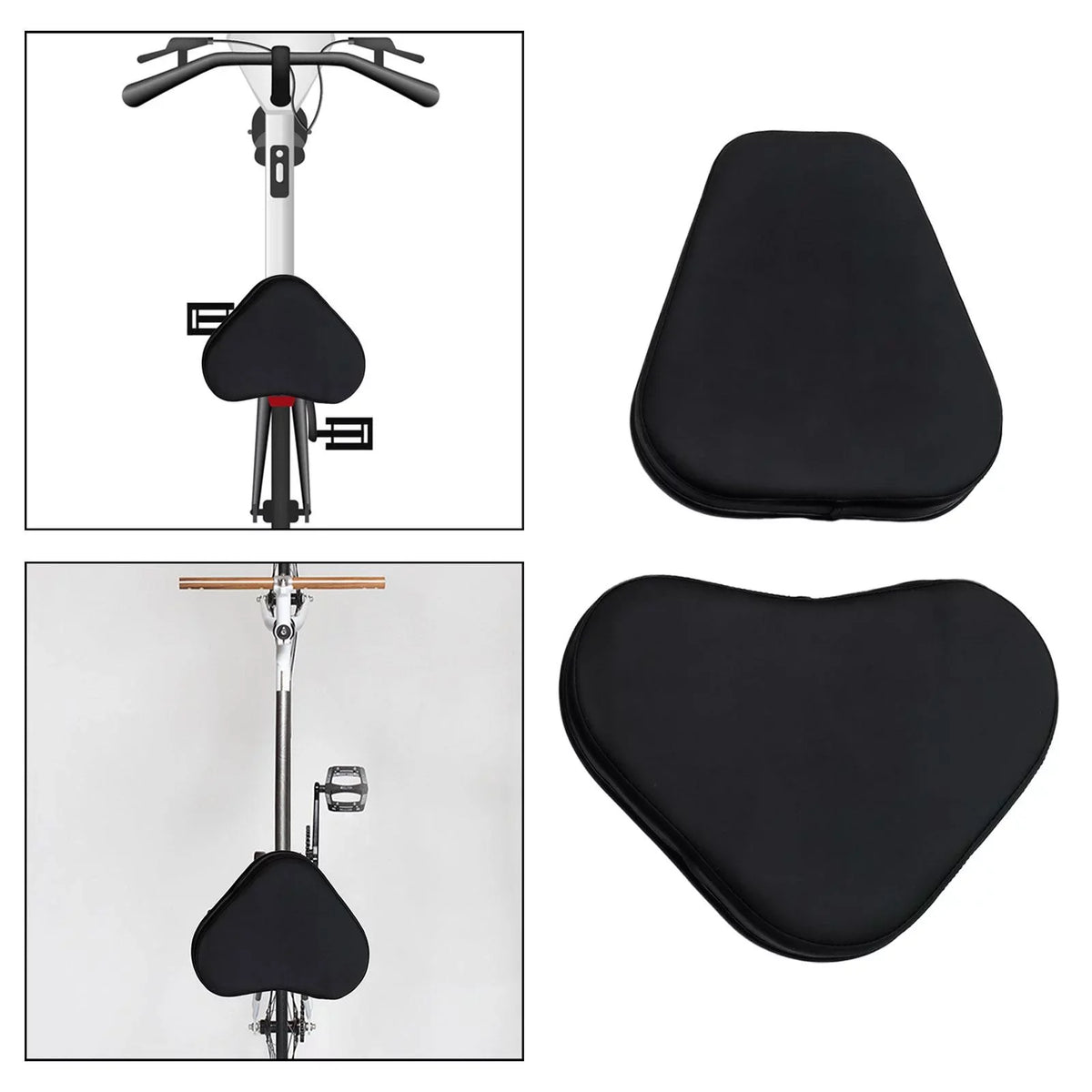 Bike 12cm Exercise with Cover Seat for Support Back Road Black 16cm Cushion Mountain Saddle Bike