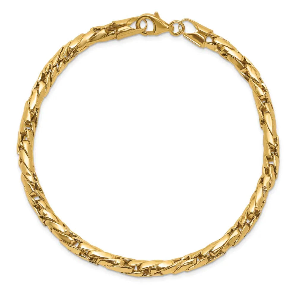 14k Men's Link Gold Fancy Bracelet Polished