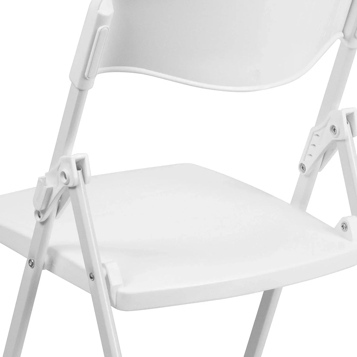 White Folding Duty With Capacity Ganging Lb. 500 Series Heavy Chair Brackets Plastic Built-In HERCULES