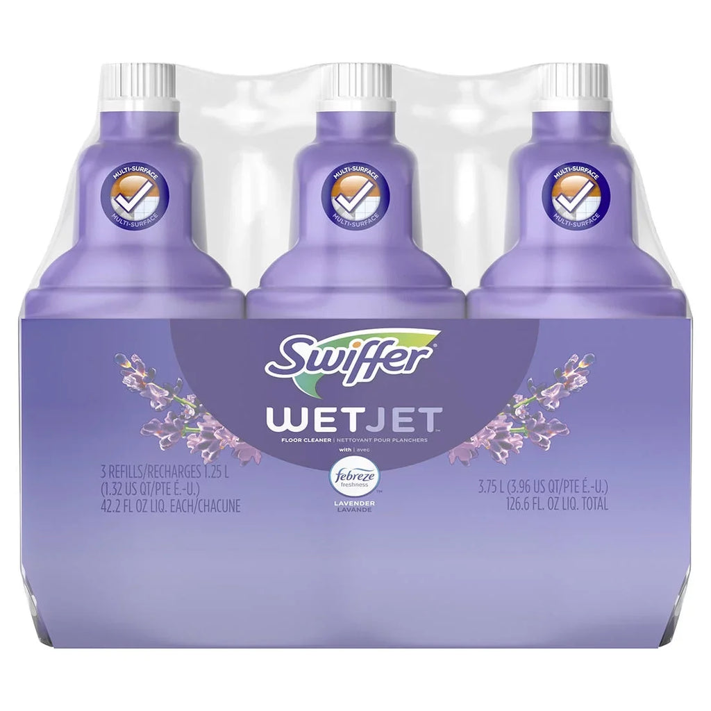 Febreze Swiffer Lavender Floor Multi-purpose Cleaner WetJet 3 Scent, Solution, Comfort ct./1.25L and Vanilla