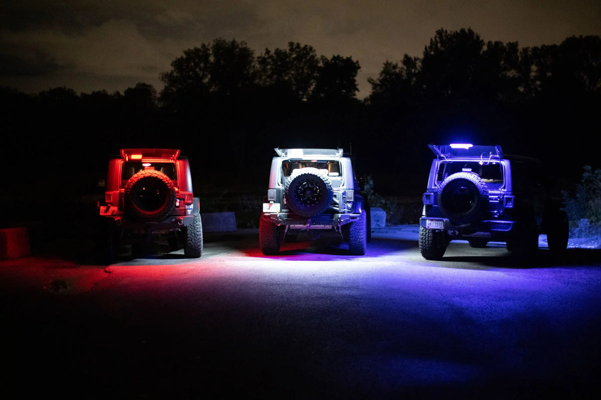 from Models TJ, JK, JL,JLU . Silicone Jeep RGB LED Light Right CJ, By of JKU, 1987 with -2023. LJ, Remote Bar Wranglers Fits Brawlee Interior All Hardtop Bluetooth Done