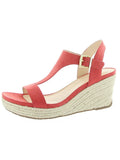 0.5" M Buckle Comfort Round COLE Moisture Espadrille T-Strap Toe Coral Padded Womens 6.5 Platform Shoes KENNETH Card Wicking Wedge REACTION Breathable