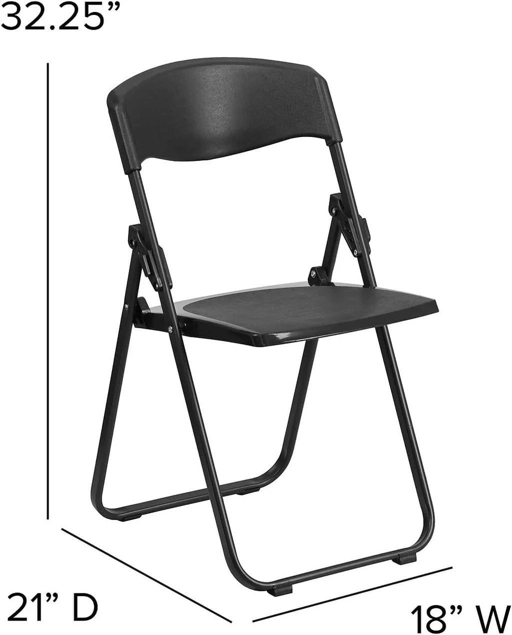 HERCULES Duty Series Pack Lb. 500 Ganging Folding Heavy Plastic With Black Chair Built-In Brackets Capacity 6