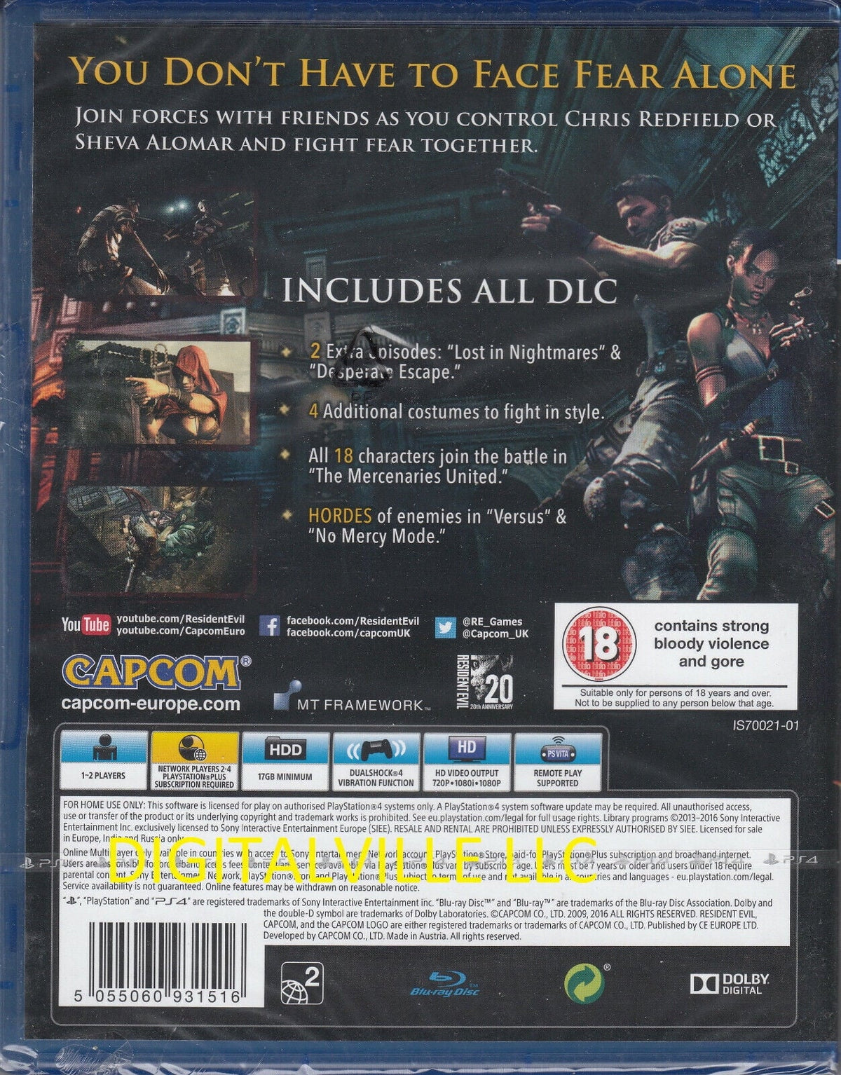factory HD Sealed Evil 5 Resident New PS4 Brand