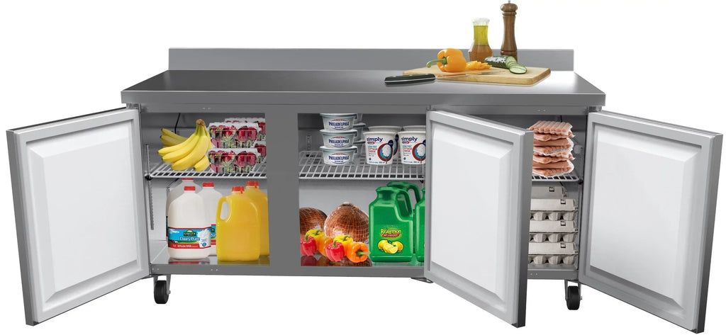 16.9 ft. with 3.5 72 Three-Door – in. Refrigerator Backsplash in. Worktop KoolMore Cu.